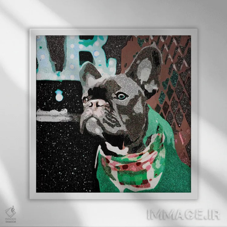 تابلو بیگی در سبز اثر جولی احمد - نمای قابدار سفید