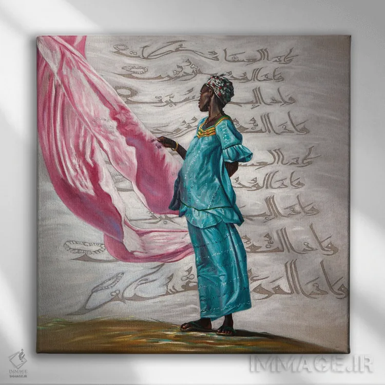 تابلو انسان اثر علی حسون - نمای روبهرو روی دیوار