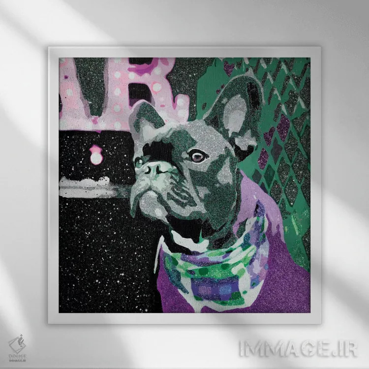 تابلو بیگی در بنفش اثر جولی احمد - نمای قابدار سفید