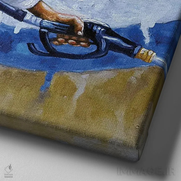 تابلو اسو (نام/برند یا اشاره خاص) اثر علی حسون - نمای نزدیک بافت بوم