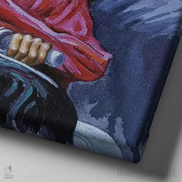 تابلو فقط برای یک روز اثر علی حسون - نمای نزدیک بافت بوم