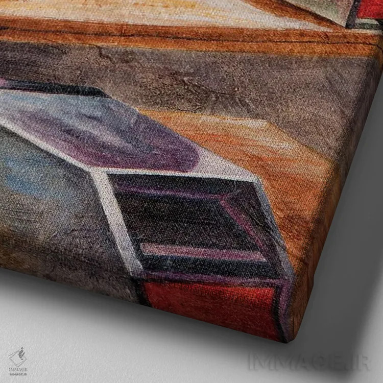 تابلو مدرسه میلان یکم اثر علی حسون - نمای نزدیک بافت بوم