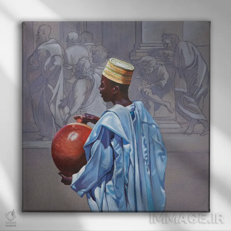 تابلو مدرسه میلان سوم اثر علی حسون - نمای روبهرو روی دیوار