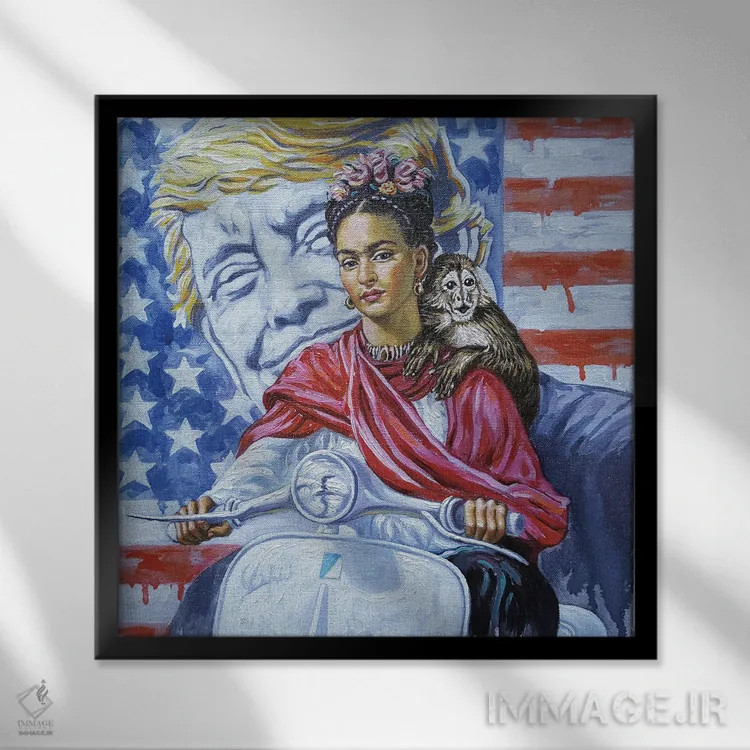 تابلو فقط برای یک روز اثر علی حسون - نمای قابدار مشکی