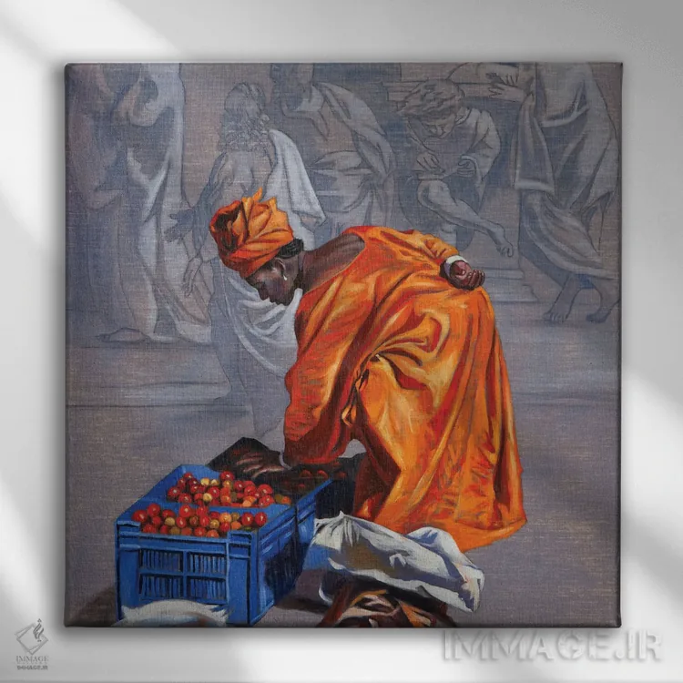 تابلو مدرسه میلان چهارم اثر علی حسون - نمای روبهرو روی دیوار