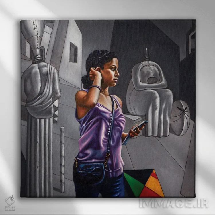 تابلو متافیزیک دوم اثر علی حسون - نمای روبهرو روی دیوار