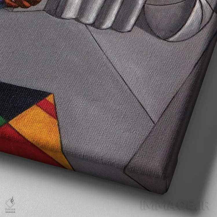 تابلو متافیزیک دوم اثر علی حسون - نمای نزدیک بافت بوم