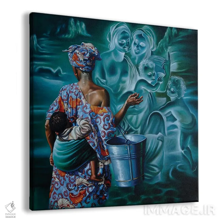 تابلو رویای زمرباور (عنوان فانتزی/لاتین) اثر علی حسون - نمای پرسپکتیو محصول