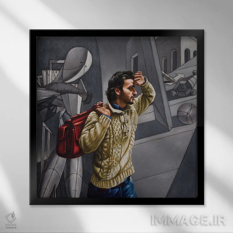 تابلو متافیزیک یکم اثر علی حسون - نمای قابدار مشکی