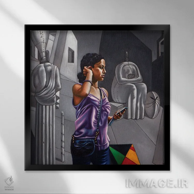 تابلو متافیزیک دوم اثر علی حسون - نمای قابدار مشکی