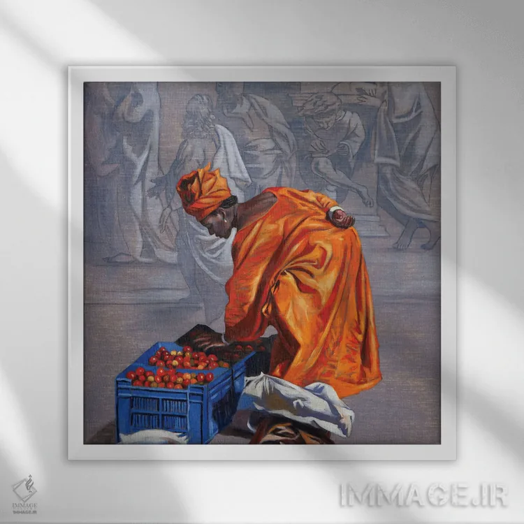 تابلو مدرسه میلان چهارم اثر علی حسون - نمای قابدار سفید