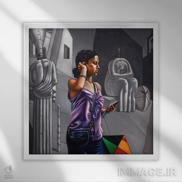 تابلو متافیزیک دوم اثر علی حسون - نمای قابدار سفید