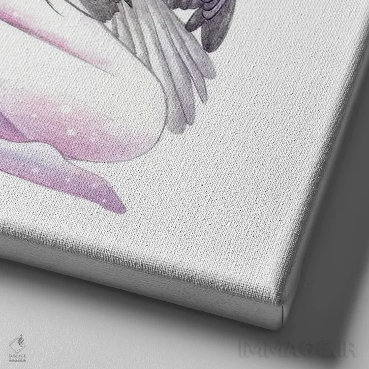 تابلو عقاب اثر آندریا هرنیاک - نمای نزدیک بافت بوم