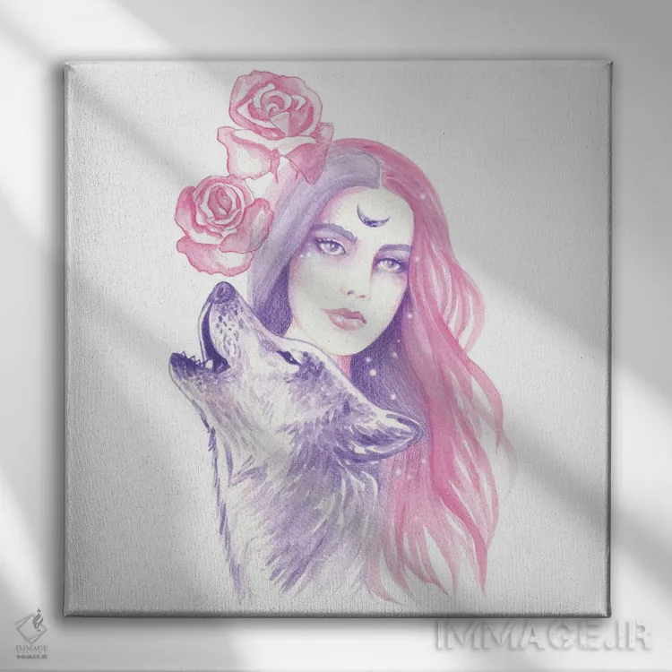 تابلو رزهای وحشی اثر آندریا هرنیاک - نمای روبهرو روی دیوار