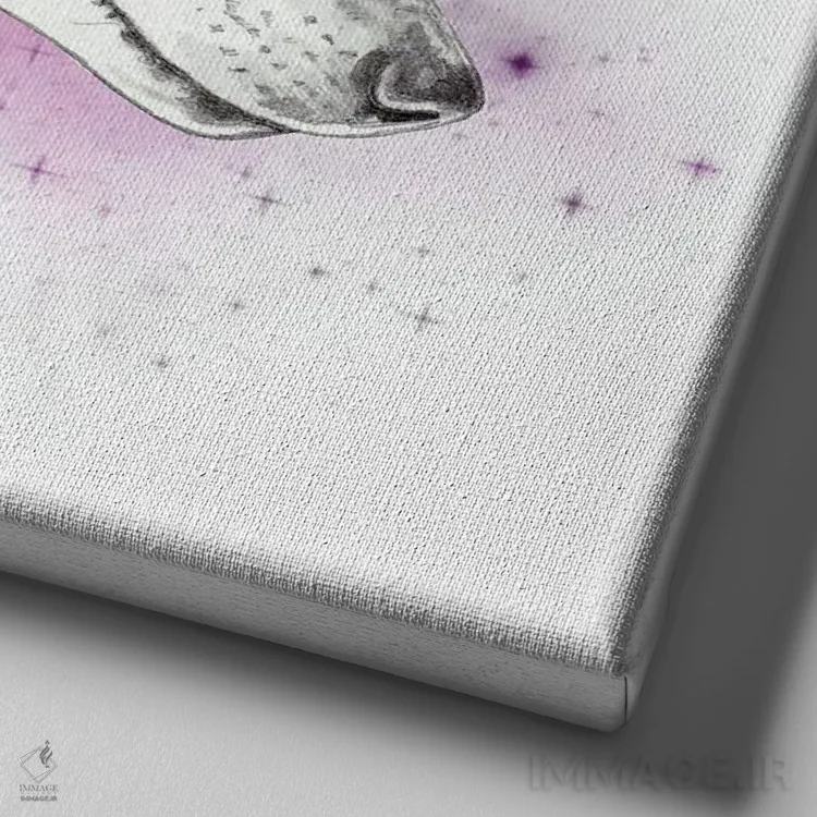 تابلو ماه سایه اثر آندریا هرنیاک - نمای نزدیک بافت بوم