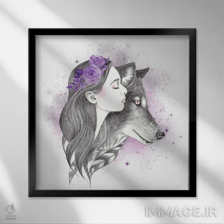 تابلو ماه سایه اثر آندریا هرنیاک - نمای قابدار مشکی