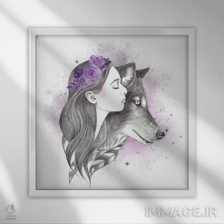تابلو ماه سایه اثر آندریا هرنیاک - نمای قابدار سفید
