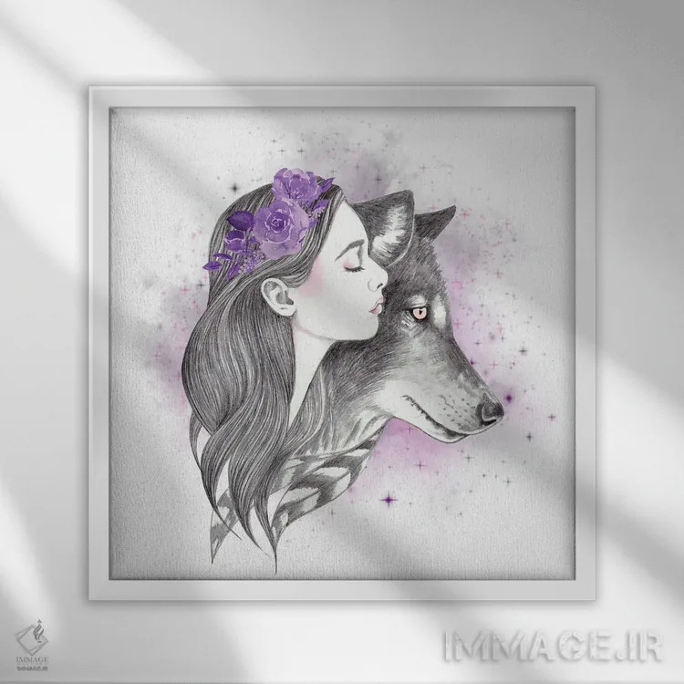 تابلو ماه سایه اثر آندریا هرنیاک - نمای قابدار سفید