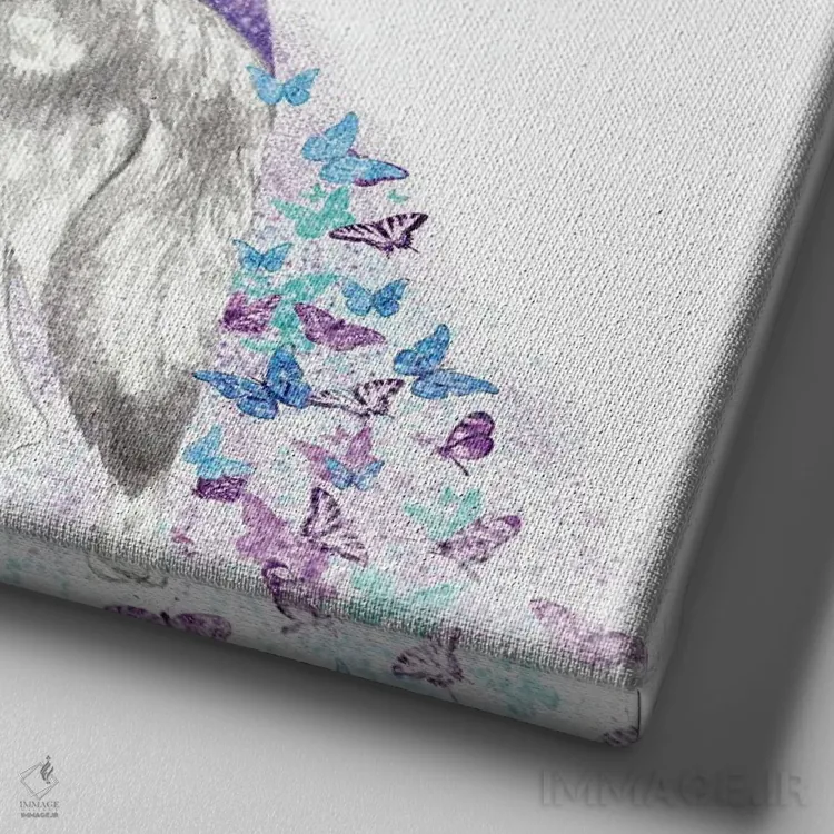 تابلو پروانهٔ ماه اثر آندریا هرنیاک - نمای نزدیک بافت بوم