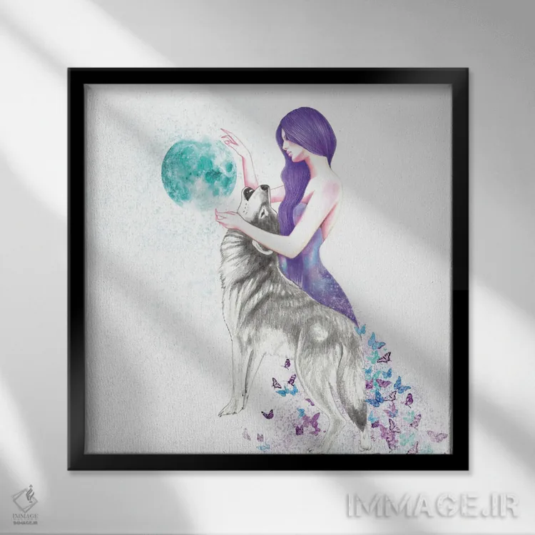 تابلو پروانهٔ ماه اثر آندریا هرنیاک - نمای قابدار مشکی