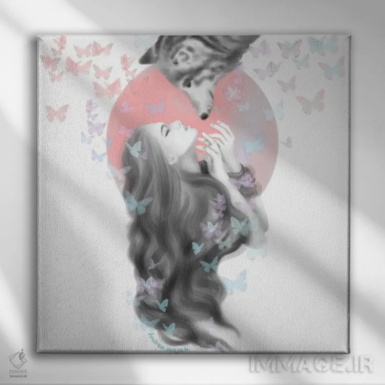 تابلو پروانههای جادویی اثر آندریا هرنیاک - نمای روبهرو روی دیوار