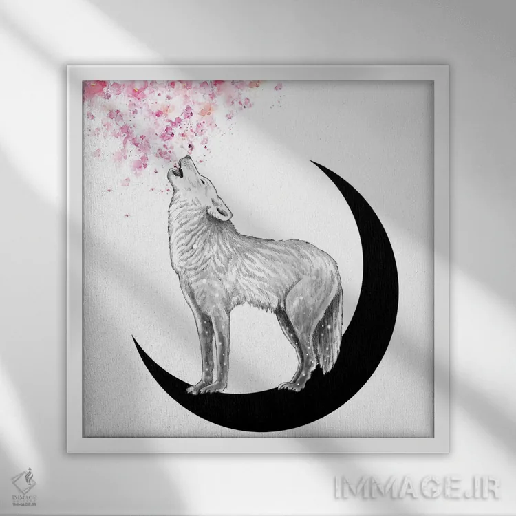 تابلو تنها شکوفه بزن اثر آندریا هرنیاک - نمای قابدار سفید