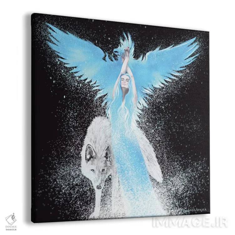 تابلو ققنوس آبی اثر آندریا هرنیاک - نمای پرسپکتیو محصول