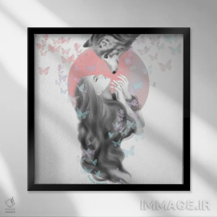 تابلو پروانههای جادویی اثر آندریا هرنیاک - نمای قابدار مشکی