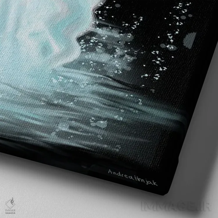 تابلو رود اسرارآمیز اثر آندریا هرنیاک - نمای نزدیک بافت بوم