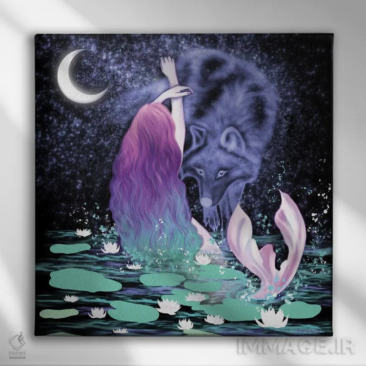 تابلو آواز پری دریایی اثر آندریا هرنیاک - نمای روبهرو روی دیوار