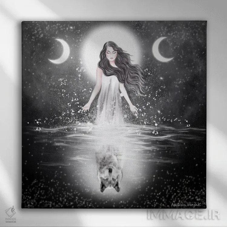 تابلو مهتاب اثر آندریا هرنیاک - نمای روبهرو روی دیوار