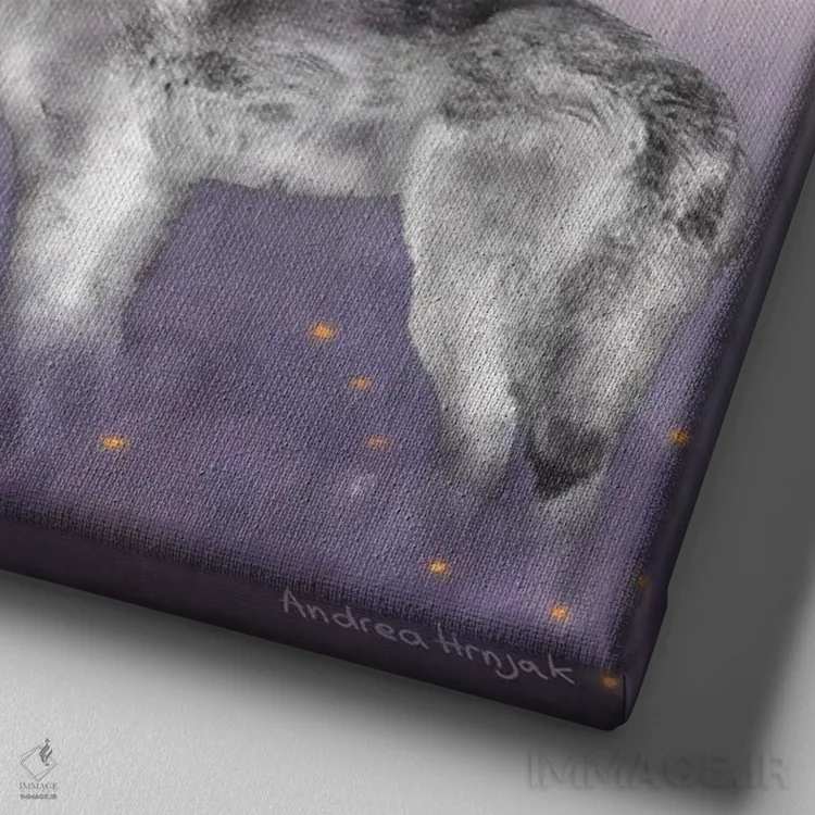 تابلو جادوی کرم شبتاب اثر آندریا هرنیاک - نمای نزدیک بافت بوم