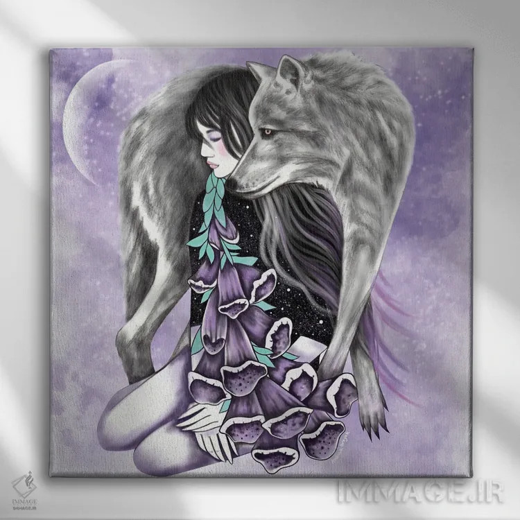 تابلو گل انگشتانه (گیاه) اثر آندریا هرنیاک - نمای روبهرو روی دیوار