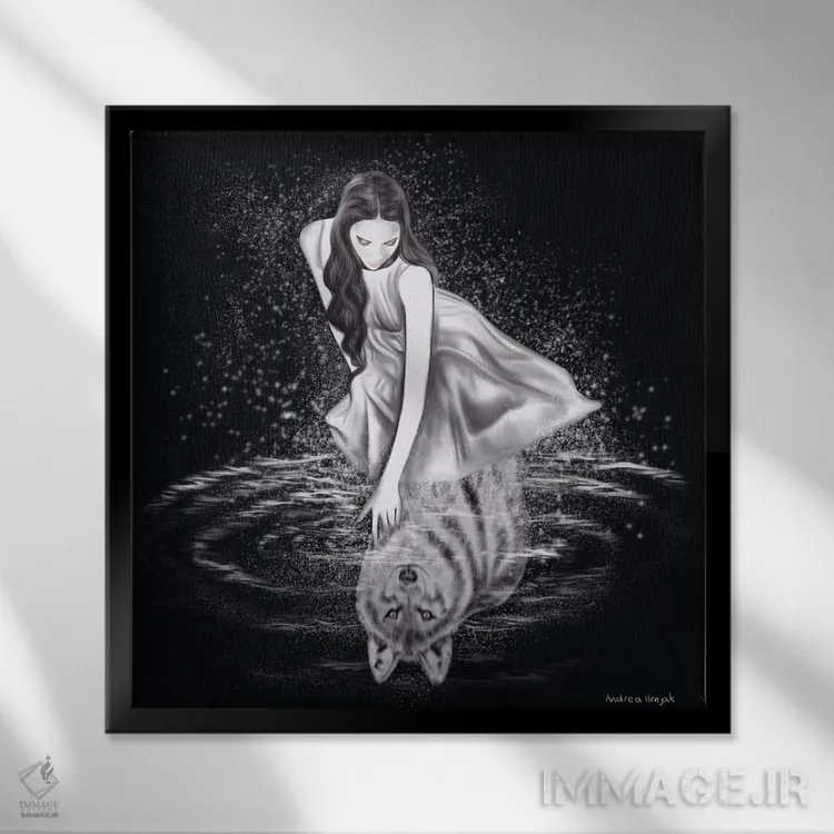 تابلو انعکاس اثر آندریا هرنیاک - نمای قابدار مشکی