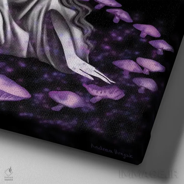 تابلو دایرهٔ جادویی اثر آندریا هرنیاک - نمای نزدیک بافت بوم