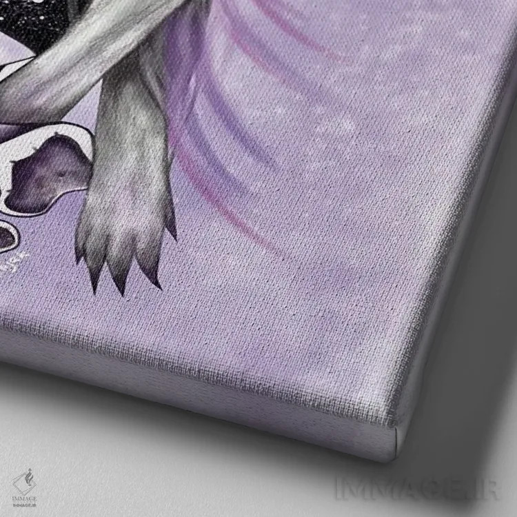 تابلو گل انگشتانه (گیاه) اثر آندریا هرنیاک - نمای نزدیک بافت بوم