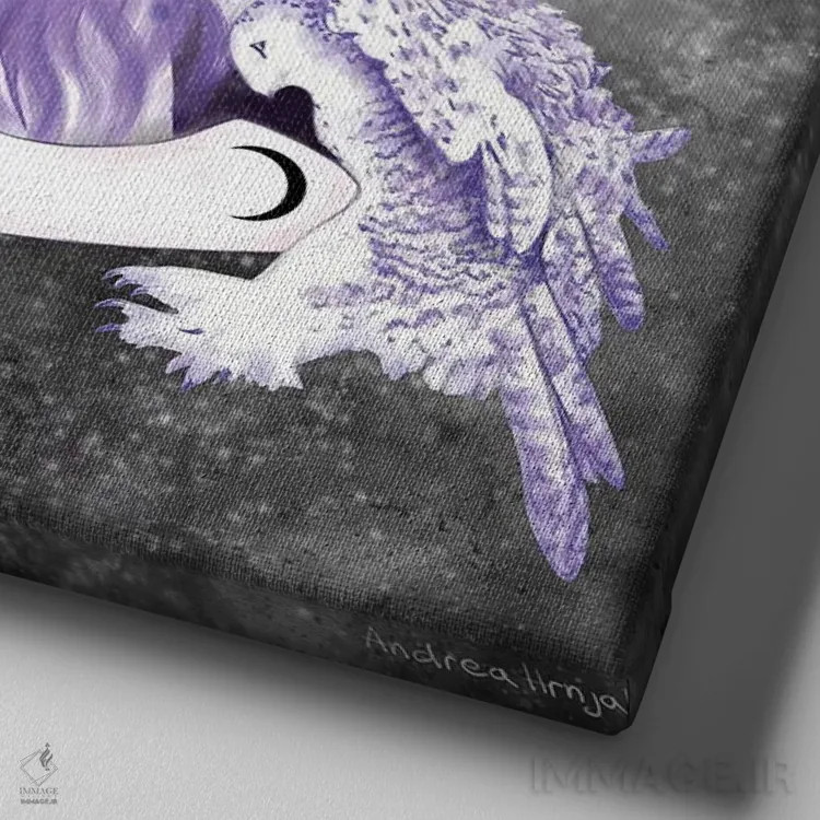 تابلو شش شمع اثر آندریا هرنیاک - نمای نزدیک بافت بوم