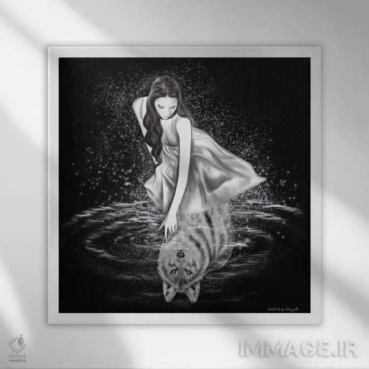 تابلو انعکاس اثر آندریا هرنیاک - نمای قابدار سفید