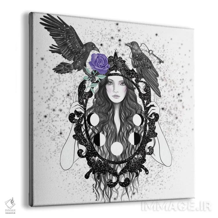 تابلو پرندگان سیاه اثر آندریا هرنیاک - نمای پرسپکتیو محصول