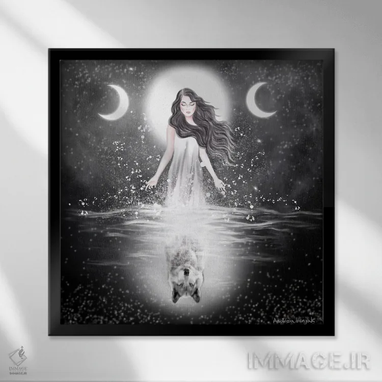 تابلو مهتاب اثر آندریا هرنیاک - نمای قابدار مشکی