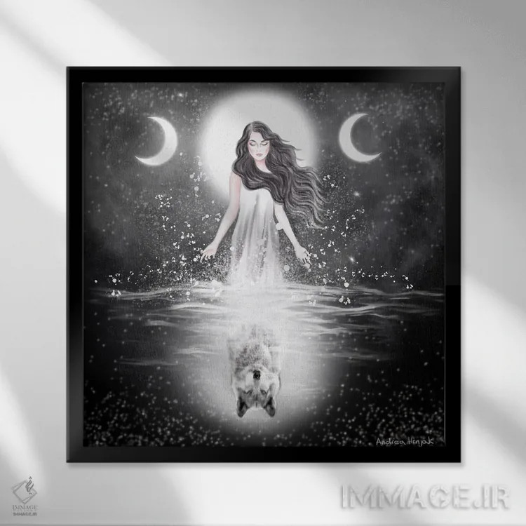 تابلو مهتاب اثر آندریا هرنیاک - نمای قابدار مشکی