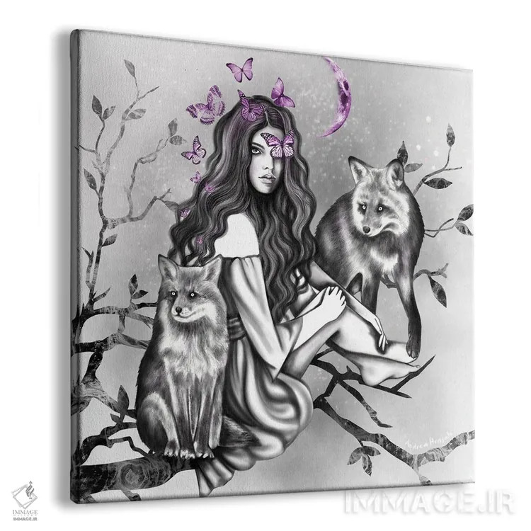 تابلو روباههای جادویی اثر آندریا هرنیاک - نمای پرسپکتیو محصول