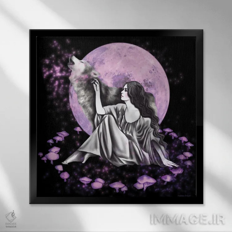 تابلو دایرهٔ جادویی اثر آندریا هرنیاک - نمای قابدار مشکی