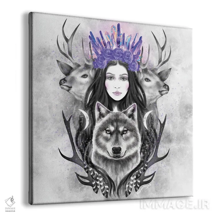 تابلو شکارچی زن اثر آندریا هرنیاک - نمای پرسپکتیو محصول