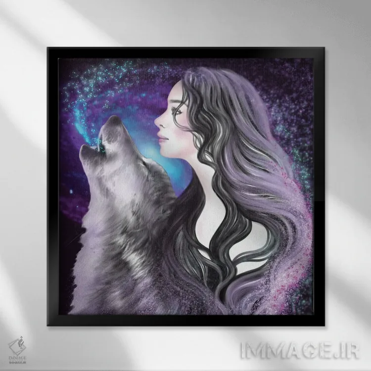 تابلو نگهبان ستارگان اثر آندریا هرنیاک - نمای قابدار مشکی