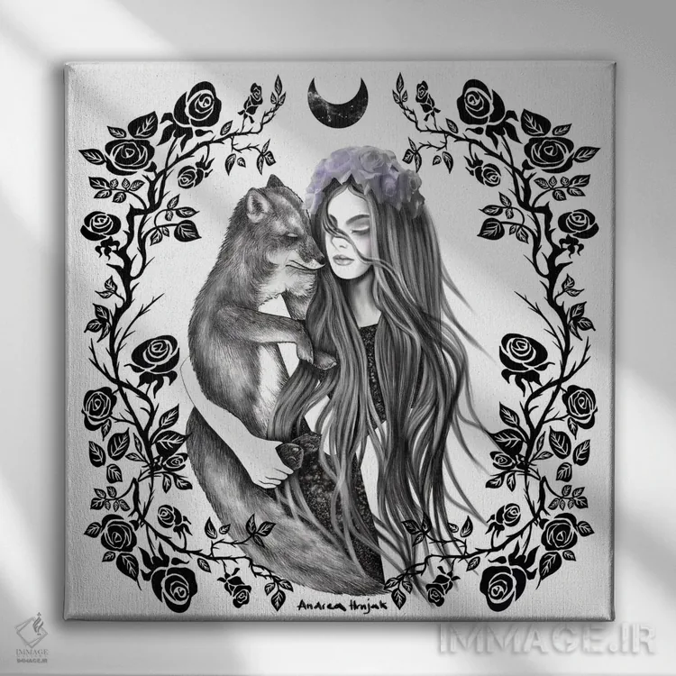 تابلو روباههای خیالانگیز اثر آندریا هرنیاک - نمای روبهرو روی دیوار