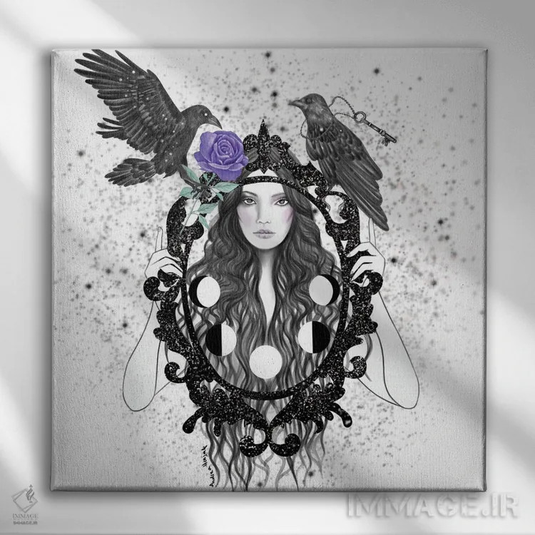 تابلو پرندگان سیاه اثر آندریا هرنیاک - نمای روبهرو روی دیوار
