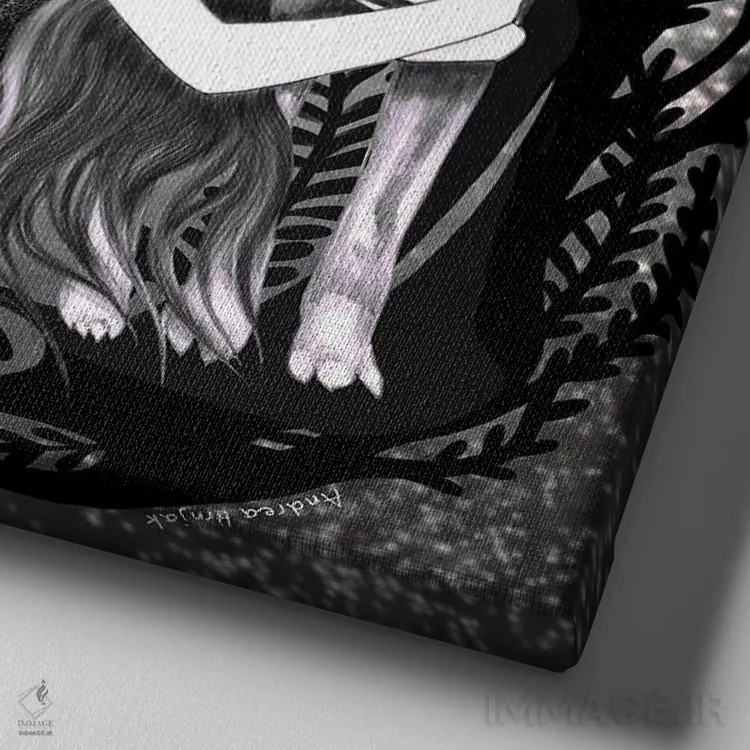 تابلو روح دوقلو اثر آندریا هرنیاک - نمای نزدیک بافت بوم