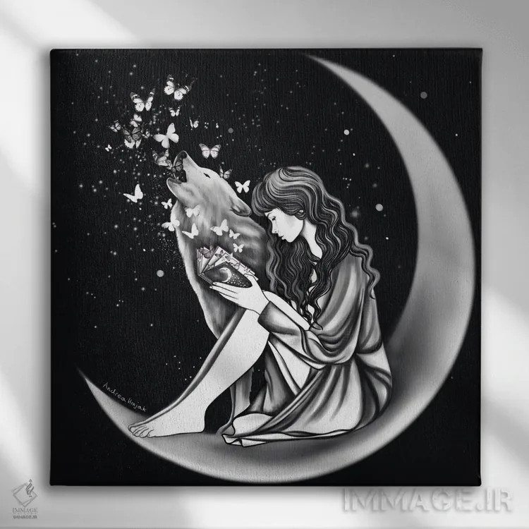 تابلو کتاب طلسمها اثر آندریا هرنیاک - نمای روبهرو روی دیوار