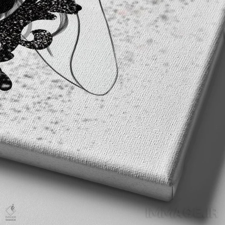 تابلو پرندگان سیاه اثر آندریا هرنیاک - نمای نزدیک بافت بوم